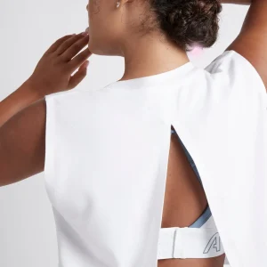 Cheap Aje ATHLETICA Cropped Split Back Tank 112 White/Storm Blue