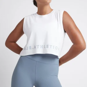 Cheap Aje ATHLETICA Cropped Split Back Tank 112 White/Storm Blue