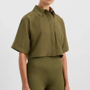 Flash Sale Aje ATHLETICA Cropped Spray Shirt 441 Deep Khaki