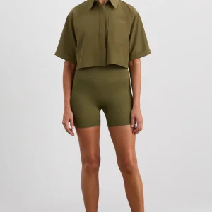 Flash Sale Aje ATHLETICA Cropped Spray Shirt 441 Deep Khaki