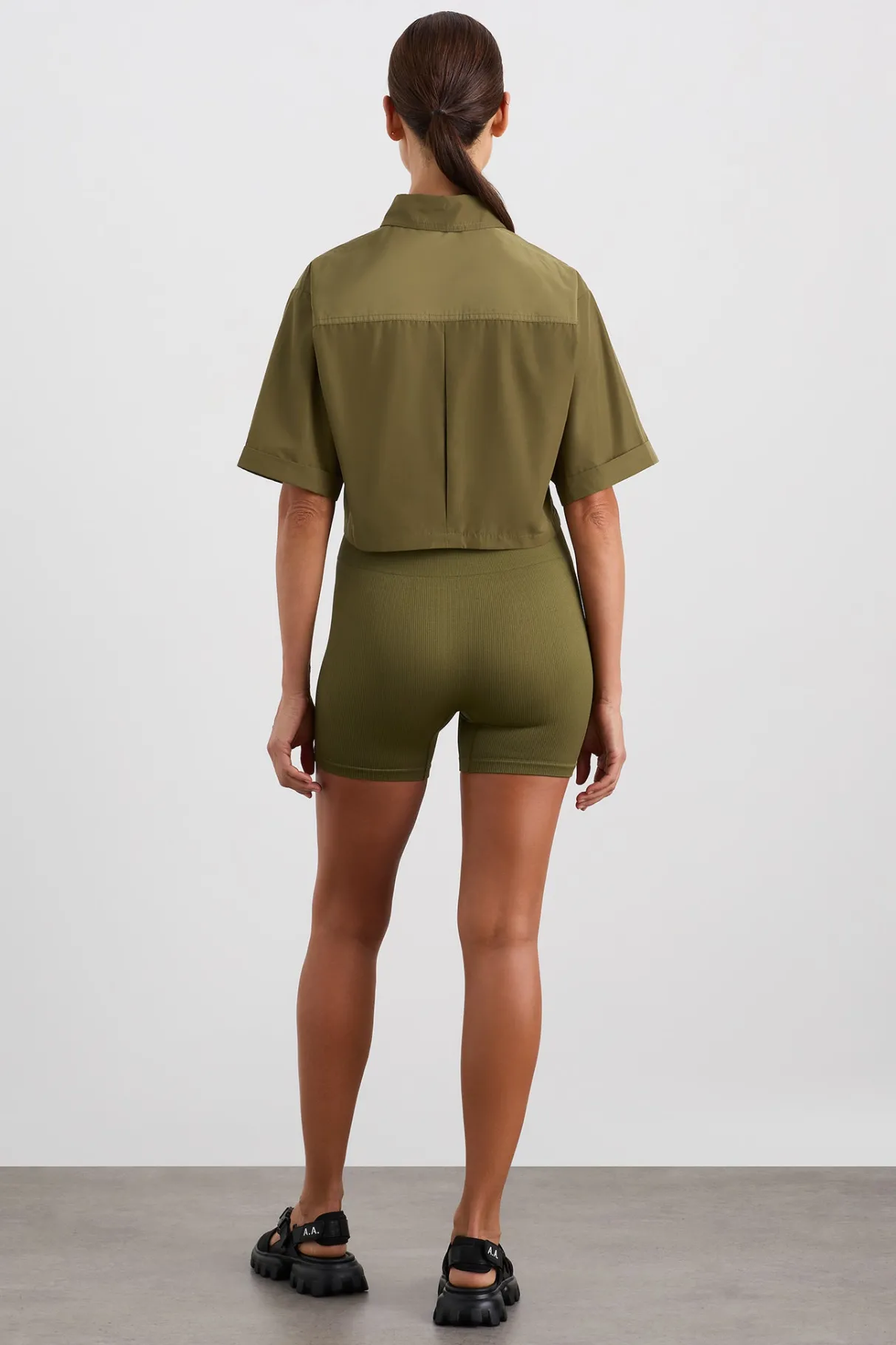 cropped_spray_shirt__5.webp Flash Sale Aje ATHLETICA Cropped Spray Shirt 441 Deep Khaki