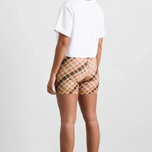 Best Sale Aje ATHLETICA Cropped Tee 105 White Blurred Tan Check