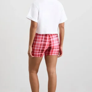 Flash Sale Aje ATHLETICA Cropped Tee 105 White Blurred Pink Check