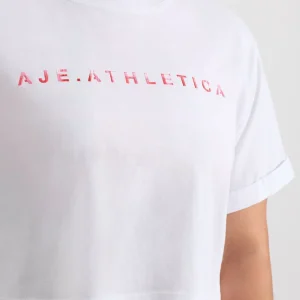 Flash Sale Aje ATHLETICA Cropped Tee 105 White Blurred Pink Check