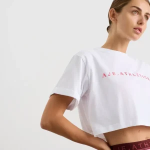 Flash Sale Aje ATHLETICA Cropped Tee 105 White Blurred Pink Check