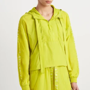 Sale Aje ATHLETICA Cropped Windbreaker Jacket 702 Citrus Yellow/Wht