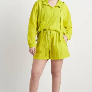 Sale Aje ATHLETICA Cropped Windbreaker Jacket 702 Citrus Yellow/Wht