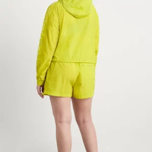Sale Aje ATHLETICA Cropped Windbreaker Jacket 702 Citrus Yellow/Wht