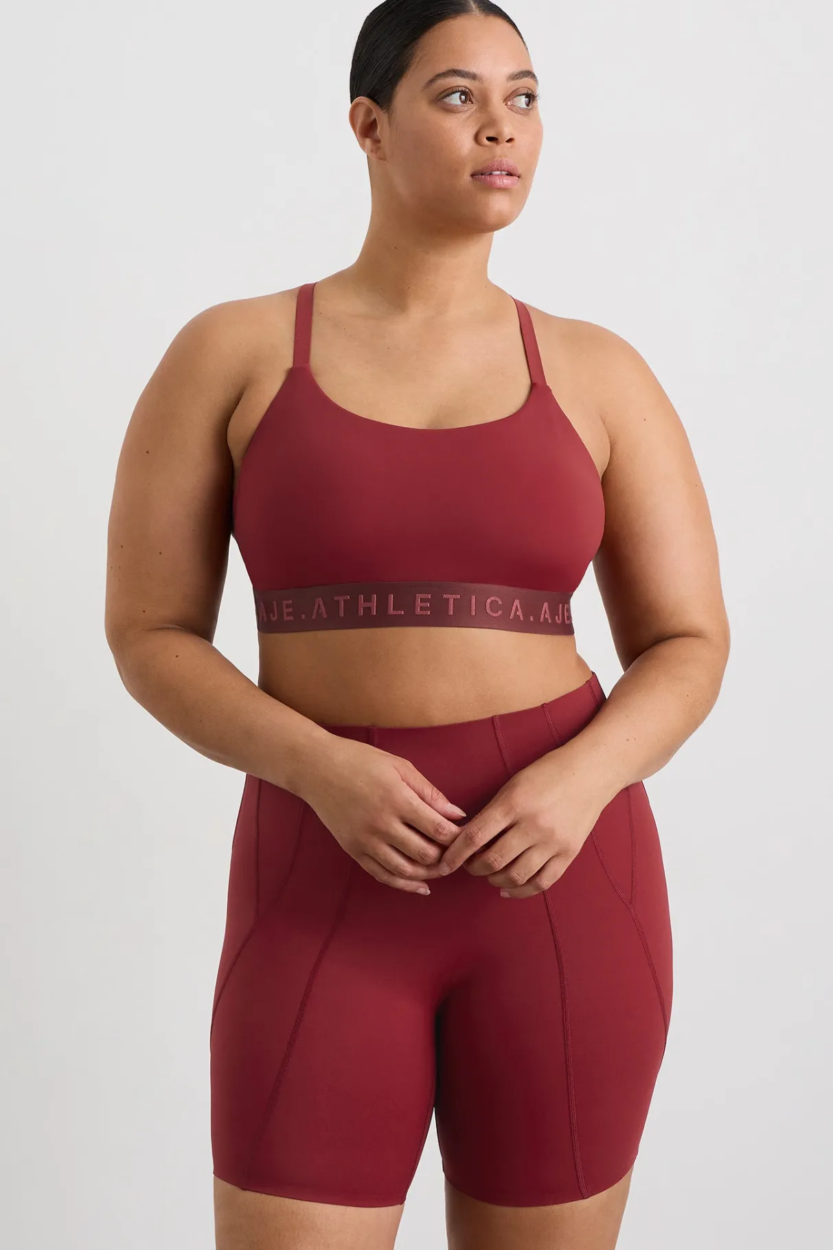 cross_back_bra__11.webp Clearance Aje ATHLETICA Cross Back Bra 359 Plum Red