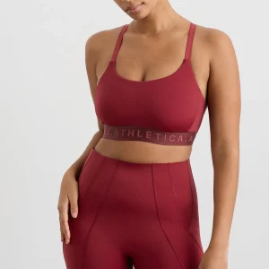 Clearance Aje ATHLETICA Cross Back Bra 359 Plum Red
