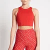 Cheap Aje ATHLETICA Cross Back Crop Top 316 Garnet Red