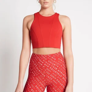 Cheap Aje ATHLETICA Cross Back Crop Top 316 Garnet Red