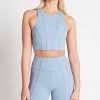 Online Aje ATHLETICA Cross Back Crop Top 316 Steel Blue