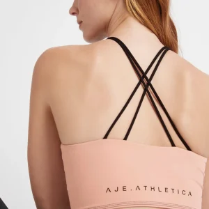 Best Sale Aje ATHLETICA Cross Back Crop Top 301 Sunset Pink