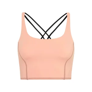 Best Sale Aje ATHLETICA Cross Back Crop Top 301 Sunset Pink