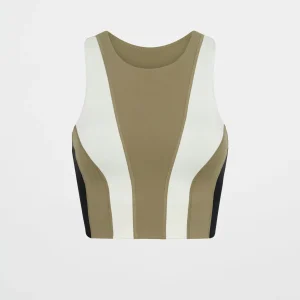 Online Aje ATHLETICA Cross Back Crop Top 316 Soft Khaki Multi