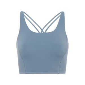 Shop Aje ATHLETICA Cross Back Crop Top 312 Storm Blue
