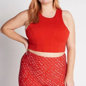 Cheap Aje ATHLETICA Cross Back Crop Top 316 Garnet Red