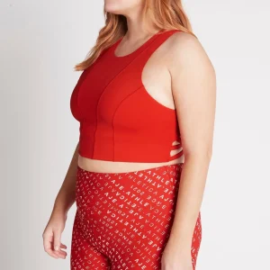 Cheap Aje ATHLETICA Cross Back Crop Top 316 Garnet Red