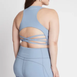 Online Aje ATHLETICA Cross Back Crop Top 316 Steel Blue