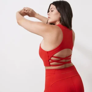 Cheap Aje ATHLETICA Cross Back Crop Top 316 Garnet Red