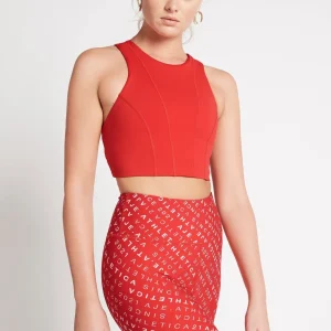 Cheap Aje ATHLETICA Cross Back Crop Top 316 Garnet Red