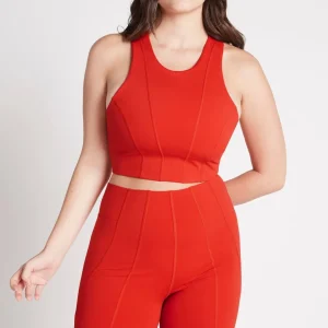 Cheap Aje ATHLETICA Cross Back Crop Top 316 Garnet Red
