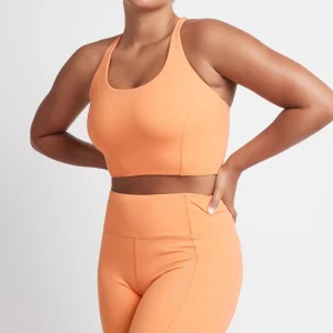 Best Sale Aje ATHLETICA Cross Back Crop Top 312 Tangerine Orange