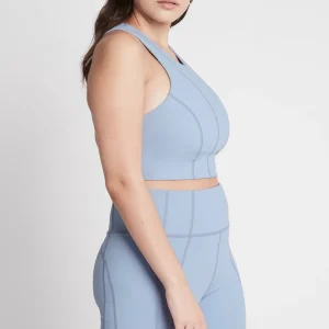 Online Aje ATHLETICA Cross Back Crop Top 316 Steel Blue