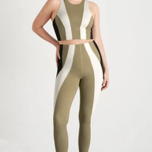Online Aje ATHLETICA Cross Back Crop Top 316 Soft Khaki Multi