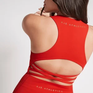 Cheap Aje ATHLETICA Cross Back Crop Top 316 Garnet Red