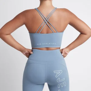 Shop Aje ATHLETICA Cross Back Crop Top 312 Storm Blue