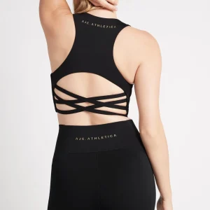 Hot Aje ATHLETICA Cross Back Crop Top 316 Black