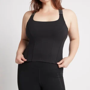 Hot Aje ATHLETICA Cross Back Logotape Tank 123 Black/White
