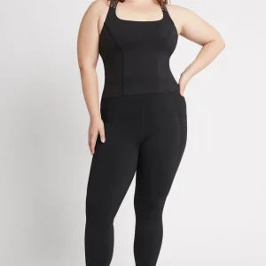 Hot Aje ATHLETICA Cross Back Logotape Tank 123 Black/White