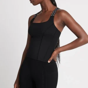 Hot Aje ATHLETICA Cross Back Logotape Tank 123 Black/White