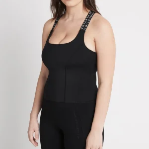 Hot Aje ATHLETICA Cross Back Logotape Tank 123 Black/White