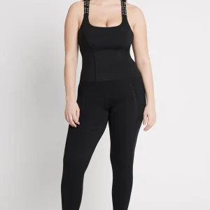 Hot Aje ATHLETICA Cross Back Logotape Tank 123 Black/White