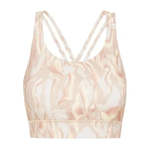 Clearance Aje ATHLETICA Cross Back Sports Bra 323 Light Ivory Marble