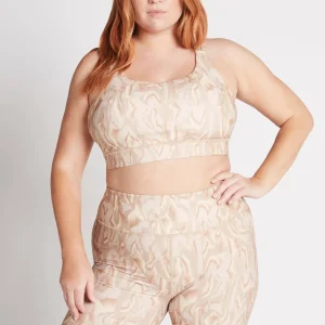 Clearance Aje ATHLETICA Cross Back Sports Bra 323 Light Ivory Marble