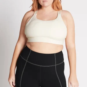 Online Aje ATHLETICA Cross Back Sports Bra 323 Light Ivory/Gold