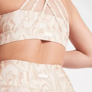 Clearance Aje ATHLETICA Cross Back Sports Bra 323 Light Ivory Marble