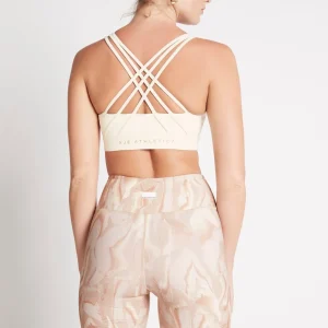 Online Aje ATHLETICA Cross Back Sports Bra 323 Light Ivory/Gold