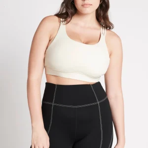 Online Aje ATHLETICA Cross Back Sports Bra 323 Light Ivory/Gold
