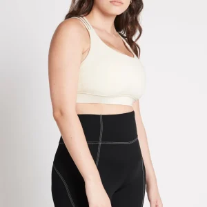 Online Aje ATHLETICA Cross Back Sports Bra 323 Light Ivory/Gold