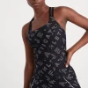 Cheap Aje ATHLETICA Cross Back Tank 123 Black Fineline Logo