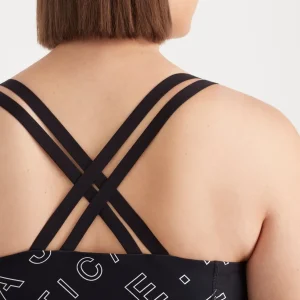 Cheap Aje ATHLETICA Cross Back Tank 123 Black Fineline Logo