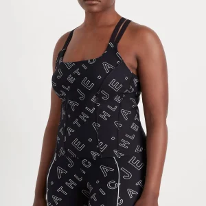 Cheap Aje ATHLETICA Cross Back Tank 123 Black Fineline Logo