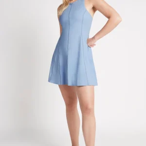 Sale Aje ATHLETICA Cross Back Tennis Mini Dress 805 Steel Blue/Midnight Blue