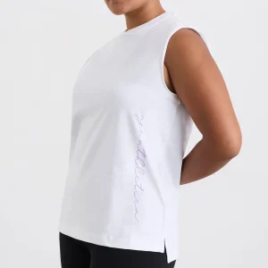 Online Aje ATHLETICA Cursive Logo Longline Tank 101 White Ultra Violet